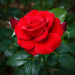 Rosier hybride de thé double rouge "Beloved"