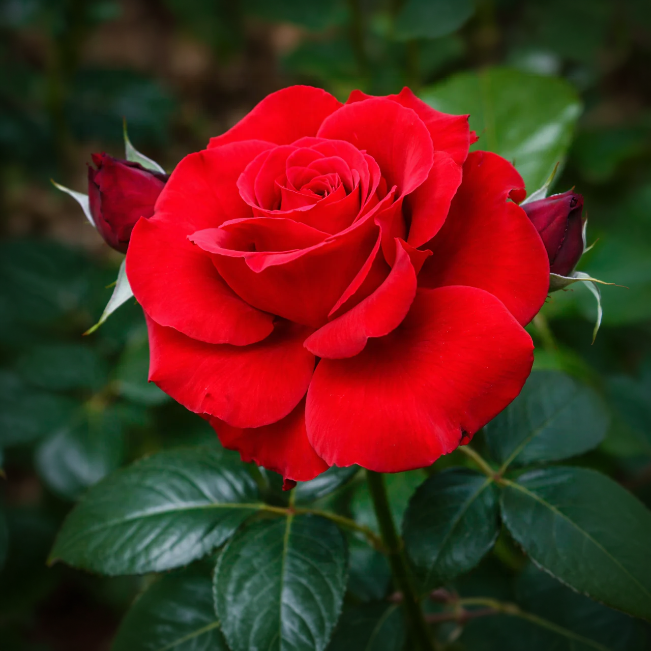 Rosier hybride de thé double rouge "Beloved"