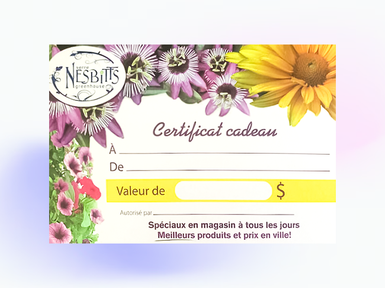 Cartes-cadeaux de Nesbitt’s Greenhouse & Nursery
